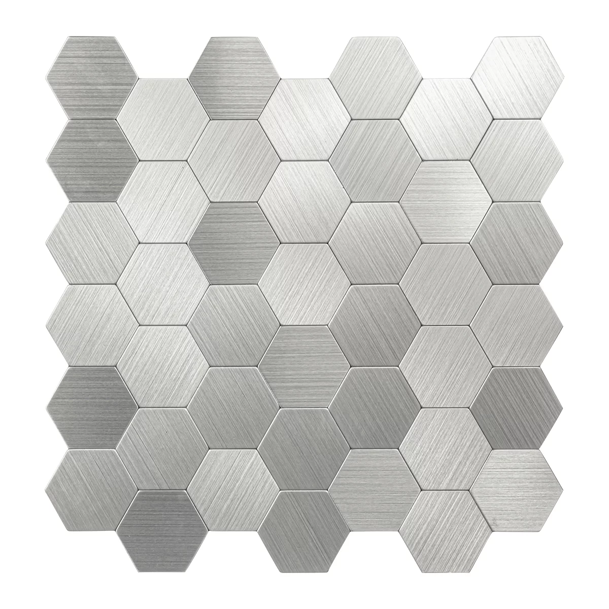 Zelfklevende steenstrip - Silver Large Hexagon 29 x 28,8cm