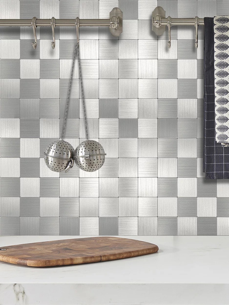 Zelfklevende steenstrip - Silver Square 30,5 x 30,5cm - Afbeelding 2