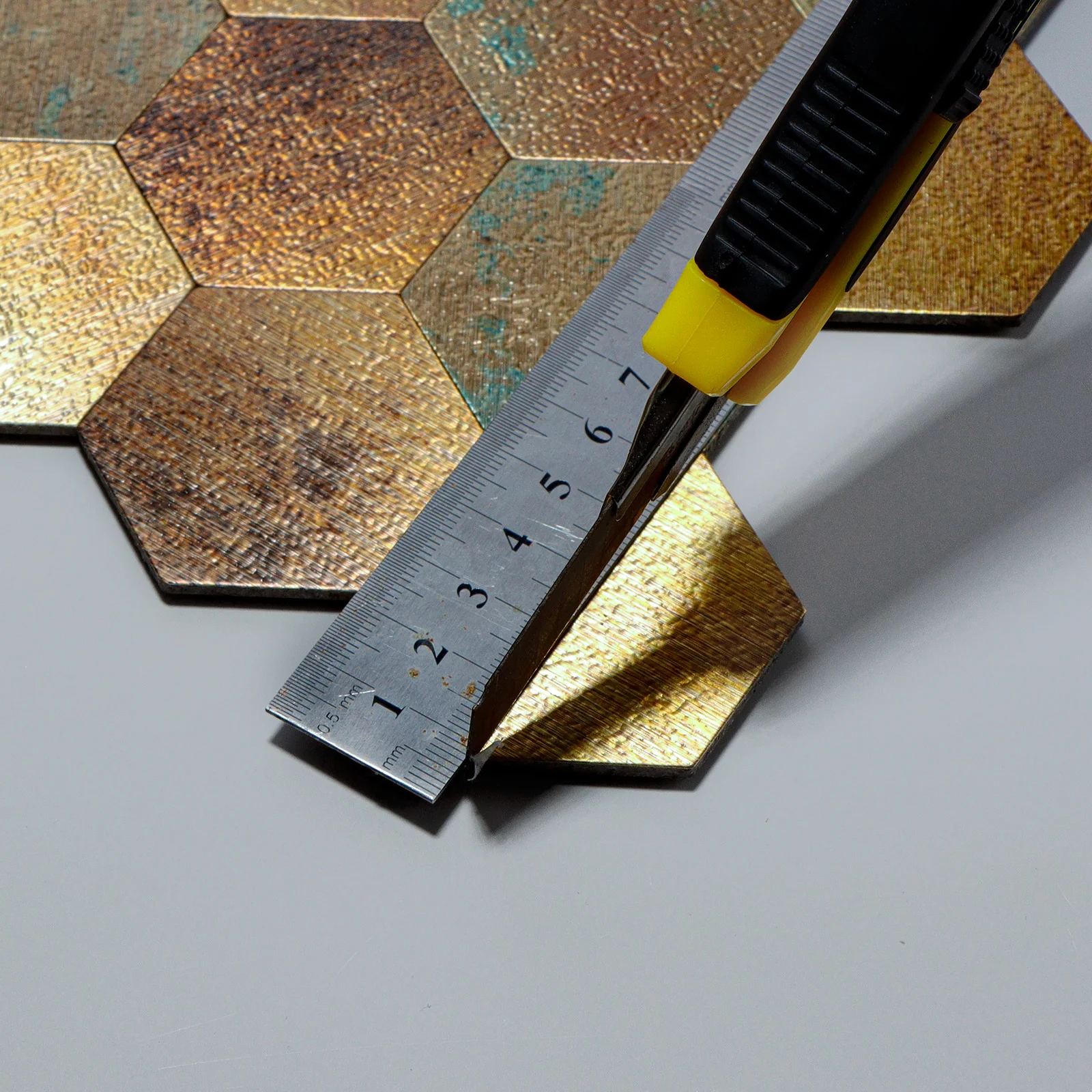 Zelfklevende steenstrip - Copper Patina Hexa 29 x 28,8 cm - Afbeelding 3