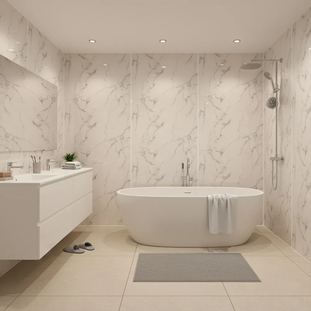 Marmer plaat - Ancient marble  - Waterbestendig wandpaneel PVC - 280x122cm - Afbeelding 3