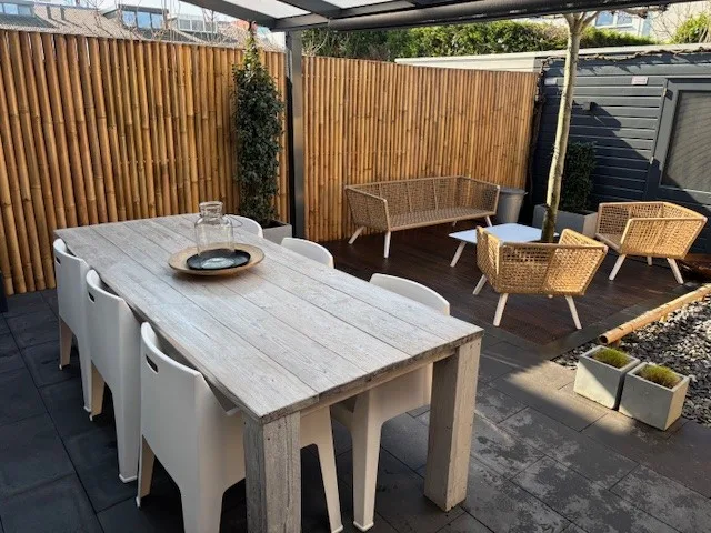 Bamboe schutting Giant natural H 180 x B 180cm - Afbeelding 5