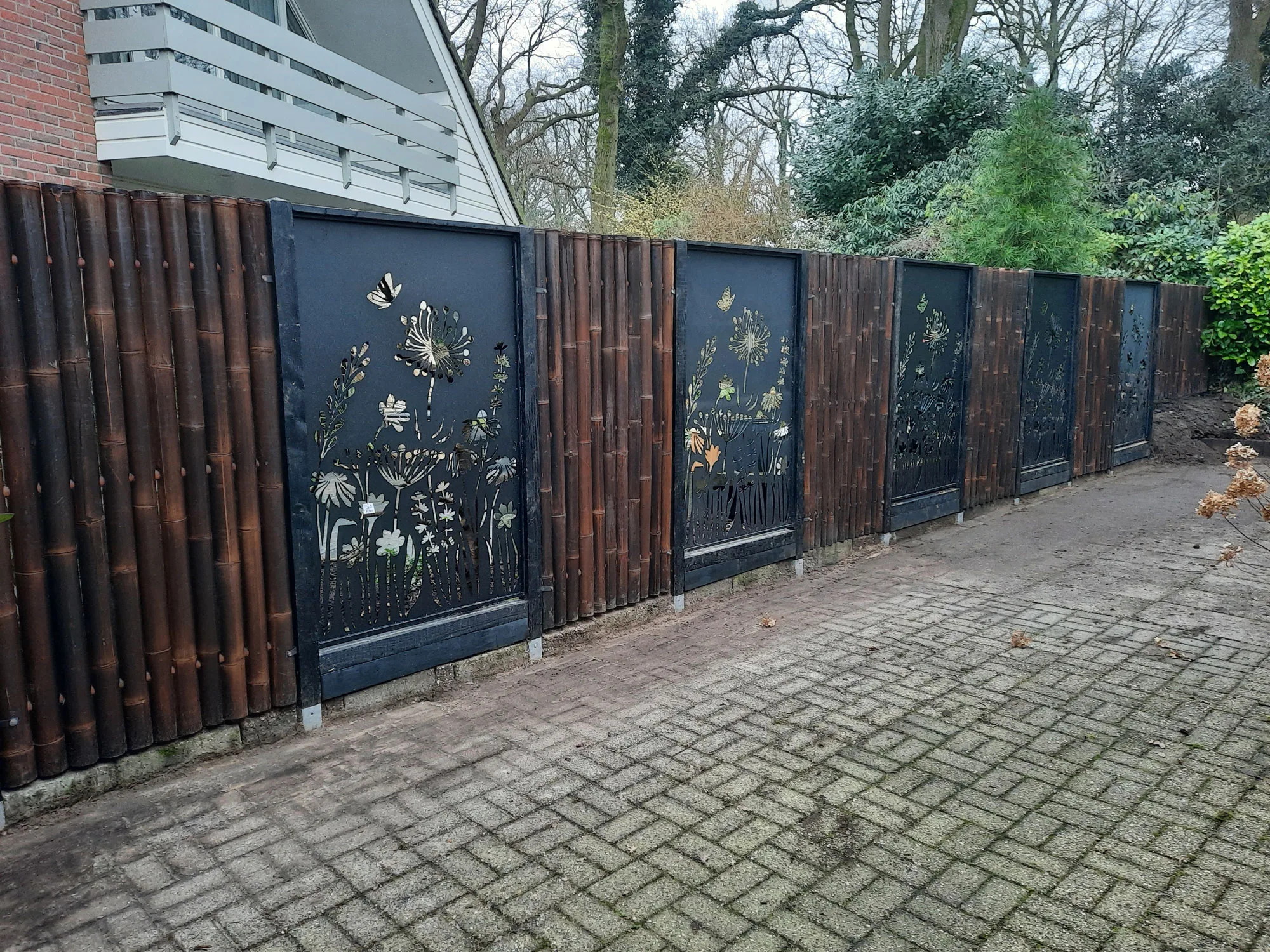 Bamboe schutting Giant dark H 200 x B 180cm - Afbeelding 5