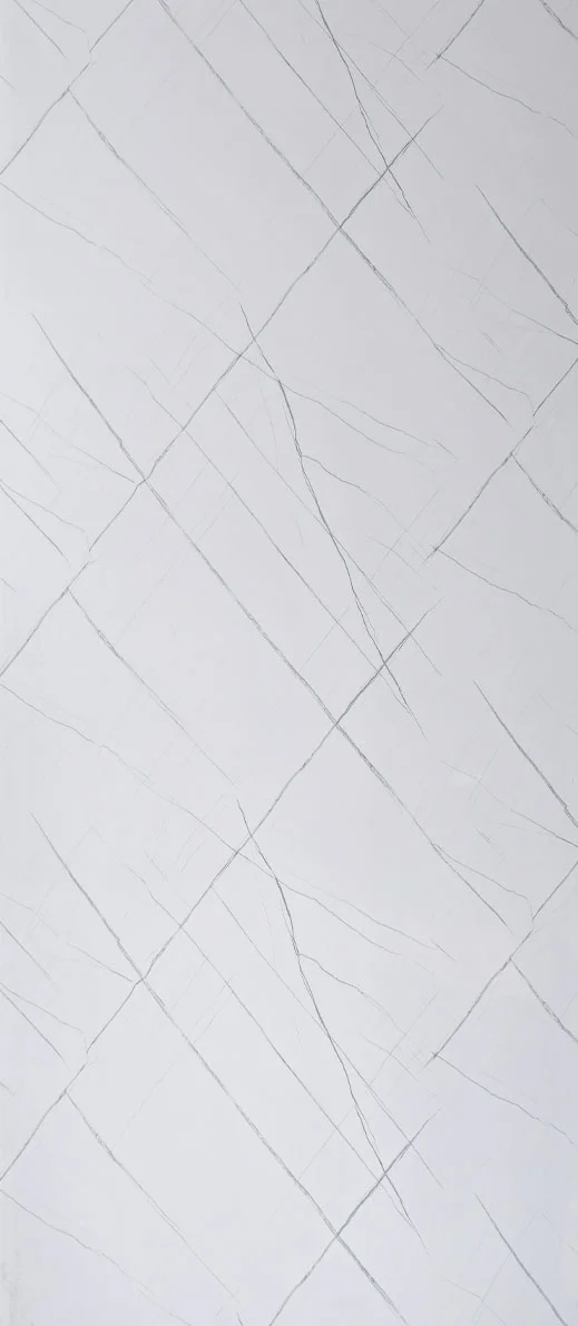 Marmer plaat - Marquina Bianco - Waterbestendig wandpaneel PVC - 280x122cm - Afbeelding 2