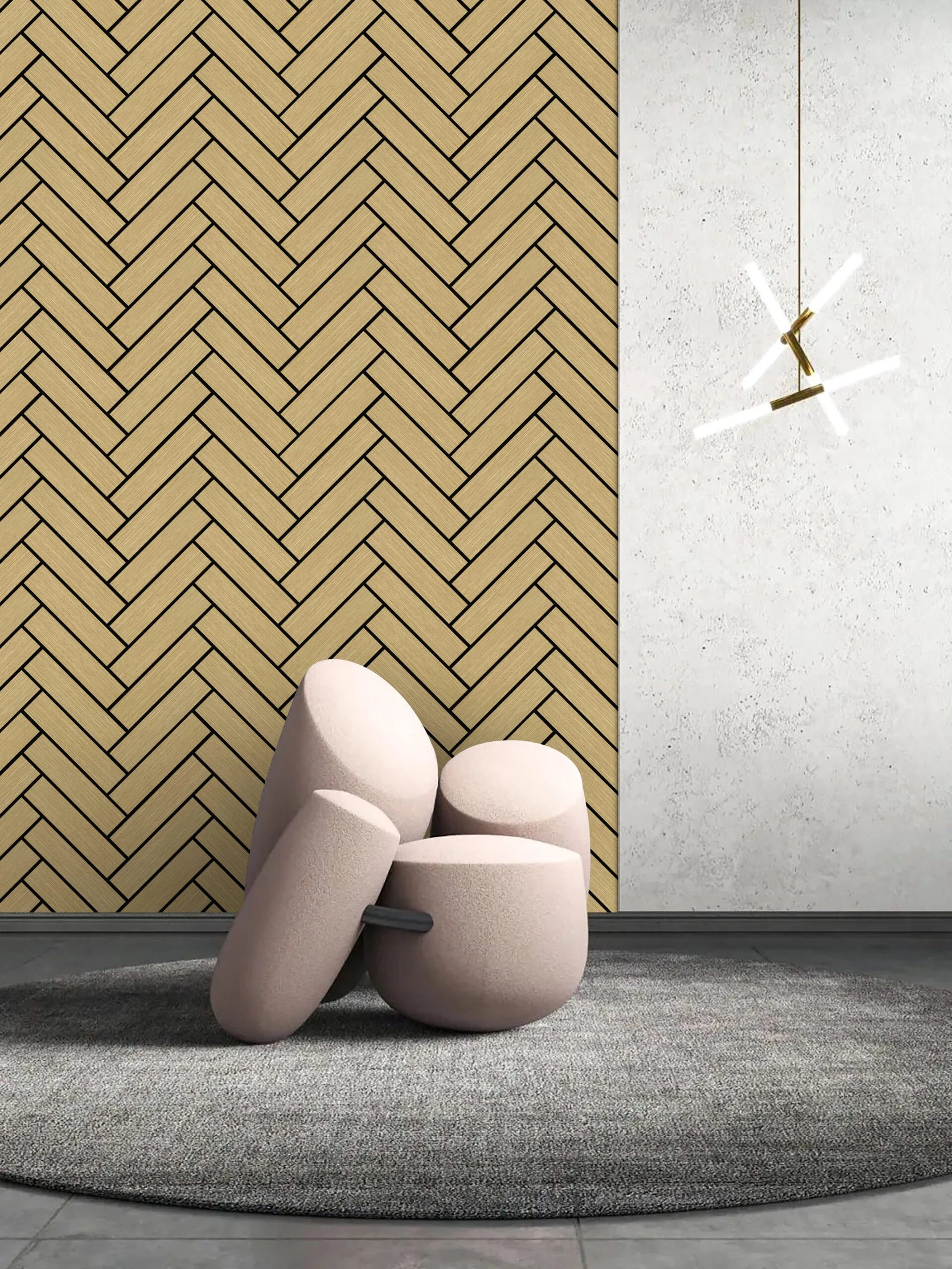 Akoestisch visgraat paneel - Eiken - 126x57x2cm - Afbeelding 3