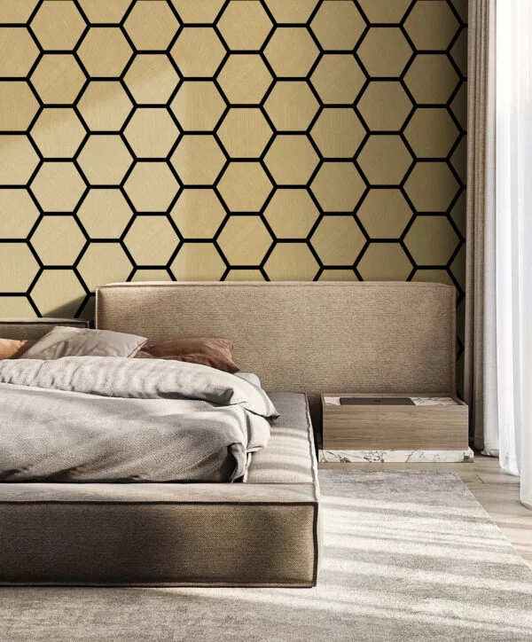 Akoestisch hexagon paneel - Eiken - 76x62x2cm - Afbeelding 2
