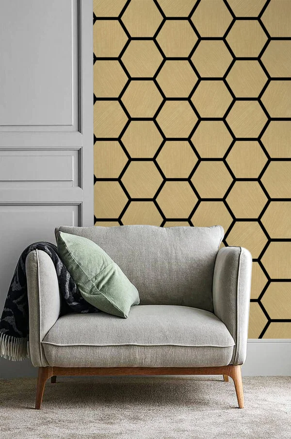 Akoestisch hexagon paneel - Eiken - 76x62x2cm - Afbeelding 3