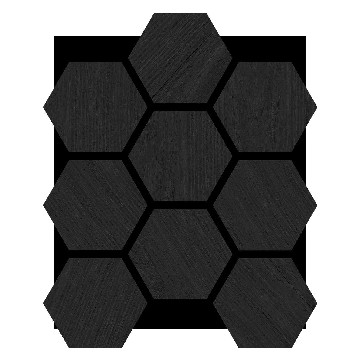 Hexagon panelen zwart