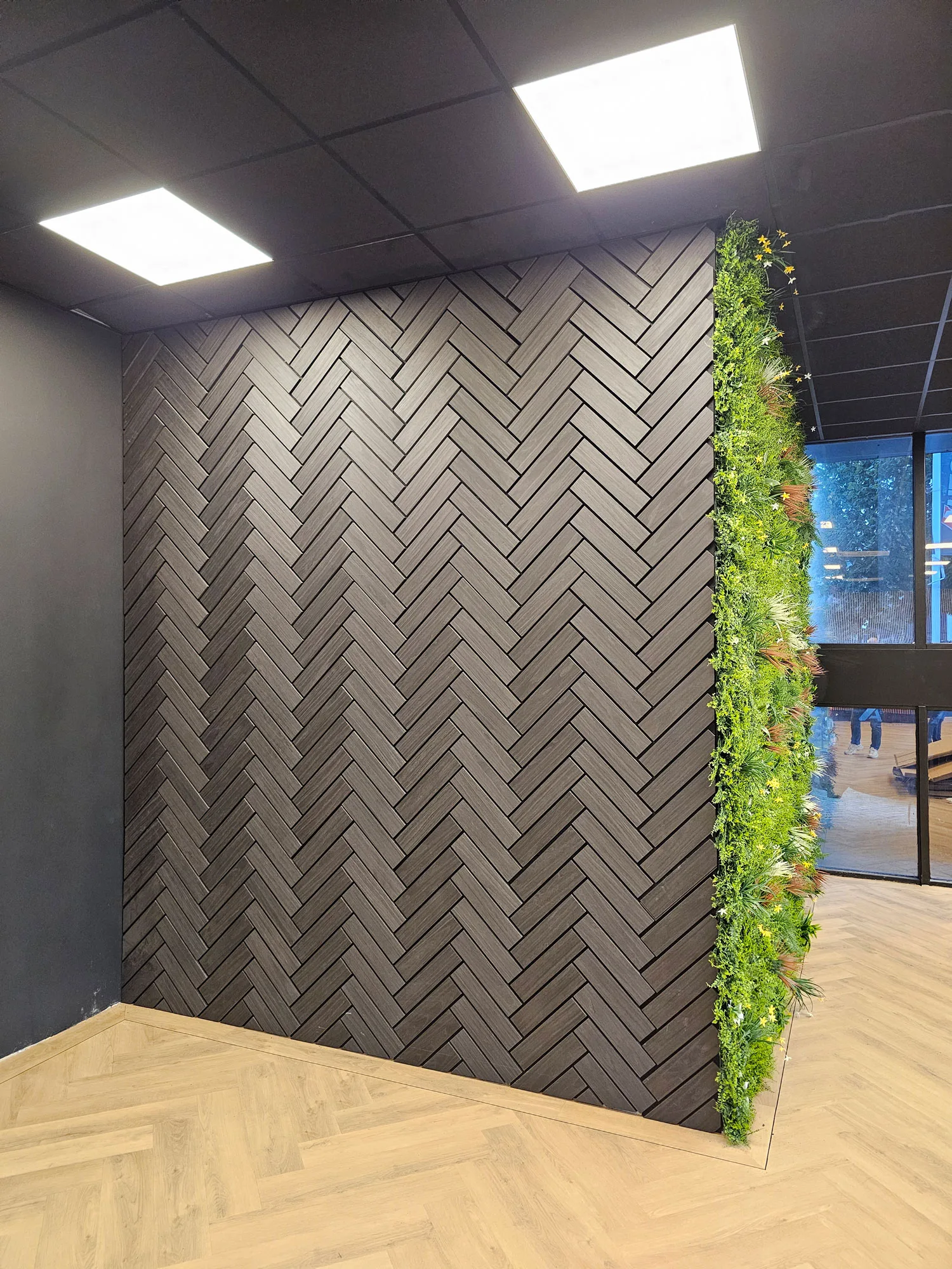 Akoestisch visgraat paneel - Zwart eiken - 126x57x2cm - Afbeelding 2