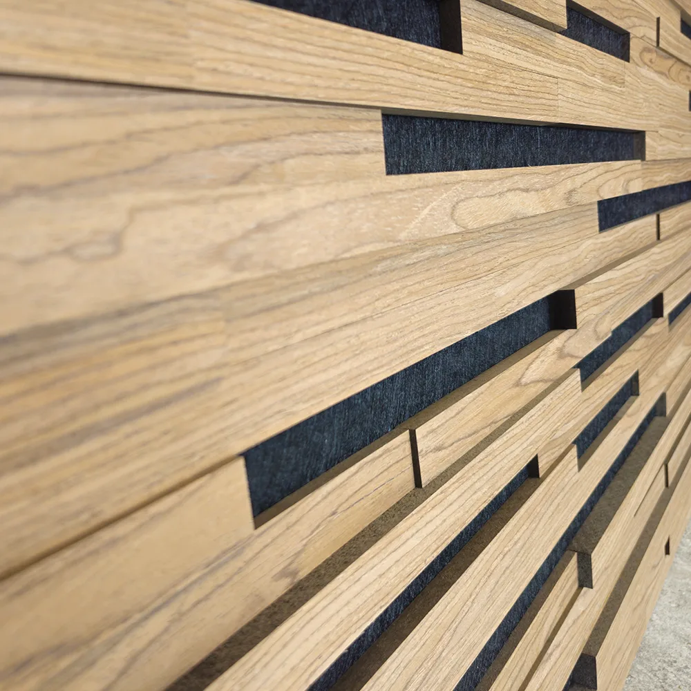 Akoestisch 3D akustrip paneel - Walnoot - 120x60cm - Afbeelding 2