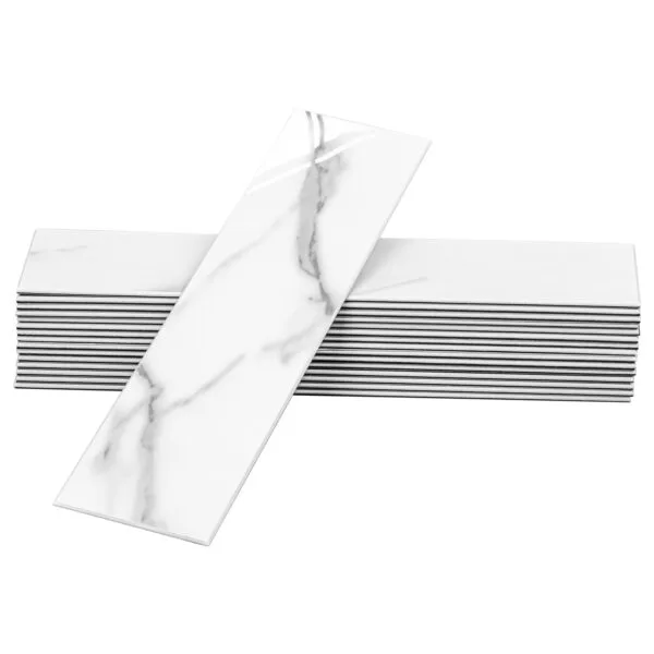 Zelfklevende tegel - Metro white marble 7,60 x 30cm - Per stuk of doos