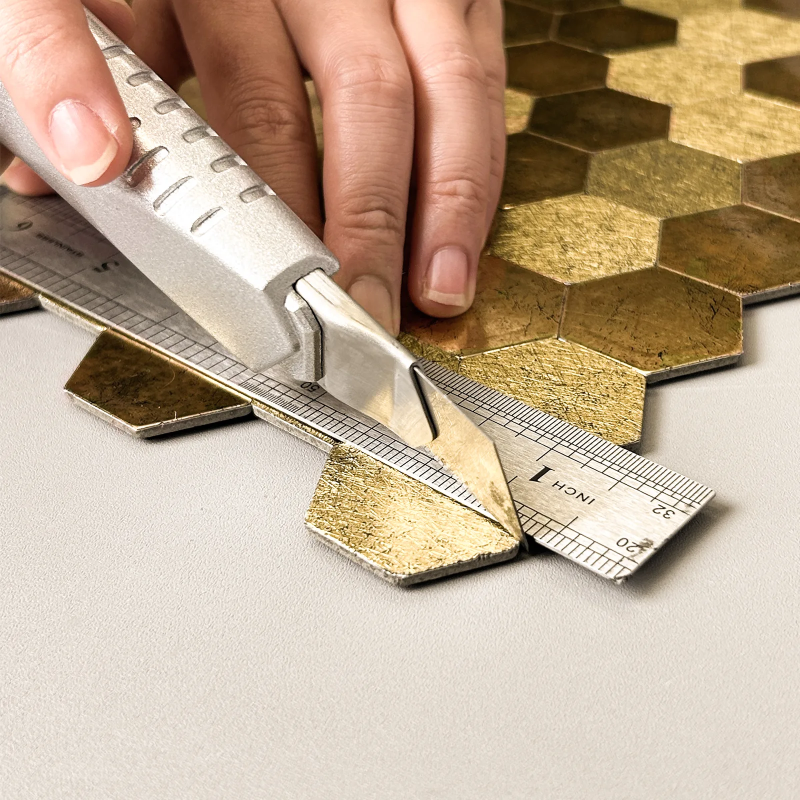 Zelfklevende steenstrip - Gold shine 28,8 x 27,8 cm - Afbeelding 4