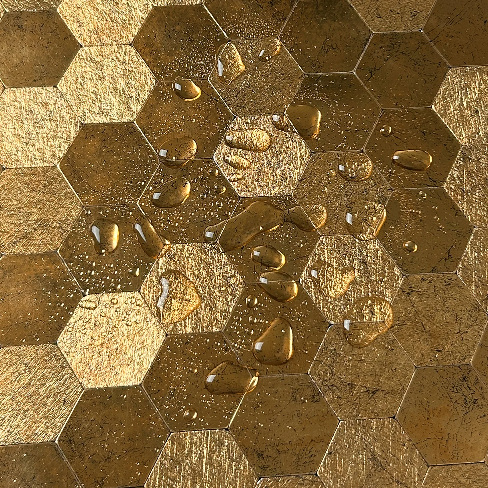 Zelfklevende steenstrip - Gold shine 28,8 x 27,8 cm - Afbeelding 2