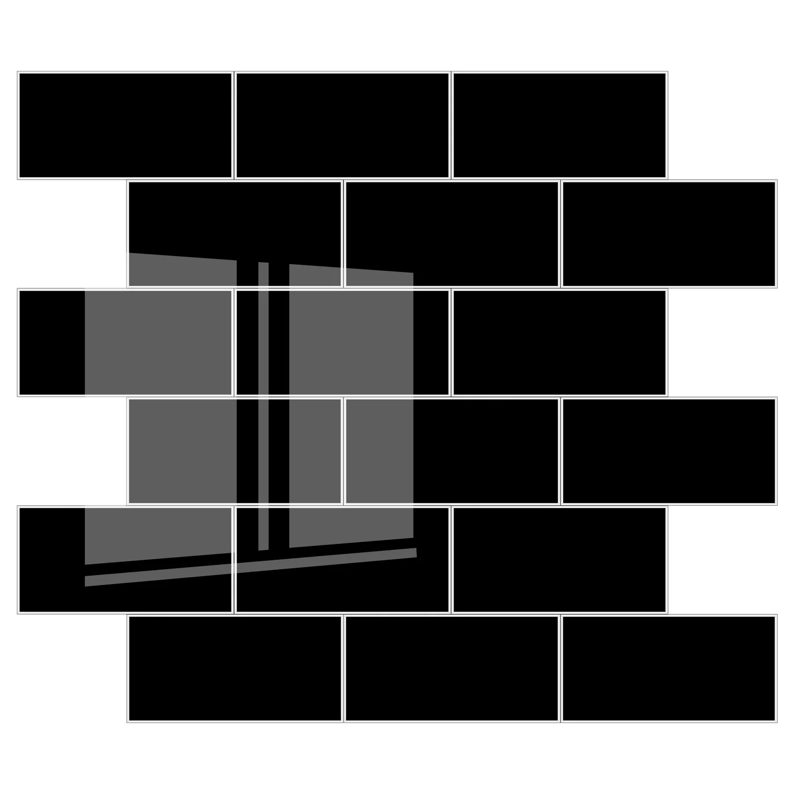 Zelfklevende steenstrip - Metro black 30,5 x 30,5 cm