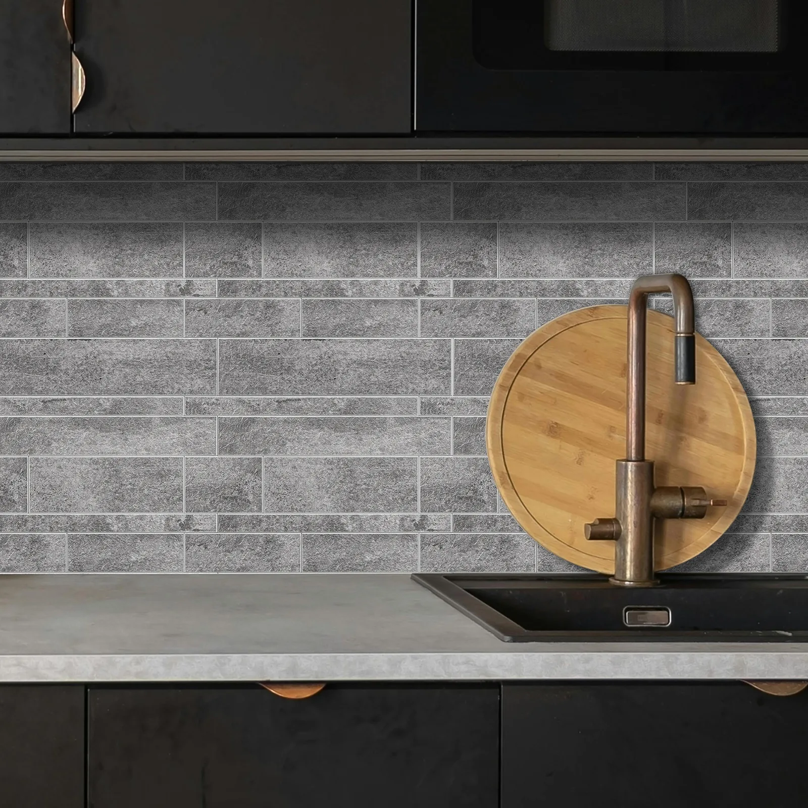 Zelfklevende steenstrip - Grey Pattern 30,5 x 30,5 cm - Afbeelding 2