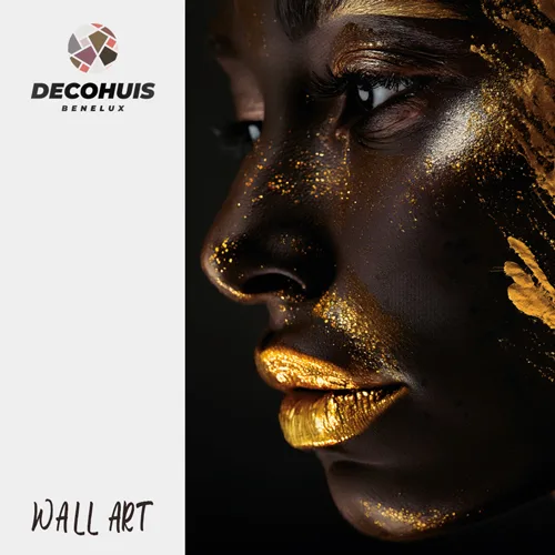 Woman Gold Touch - Glasschilderij - Afbeelding 3