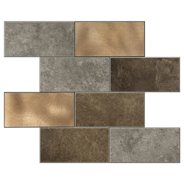 Zelfklevende steenstrip - Gold/Mix Metro 30,5 x 30,5cm