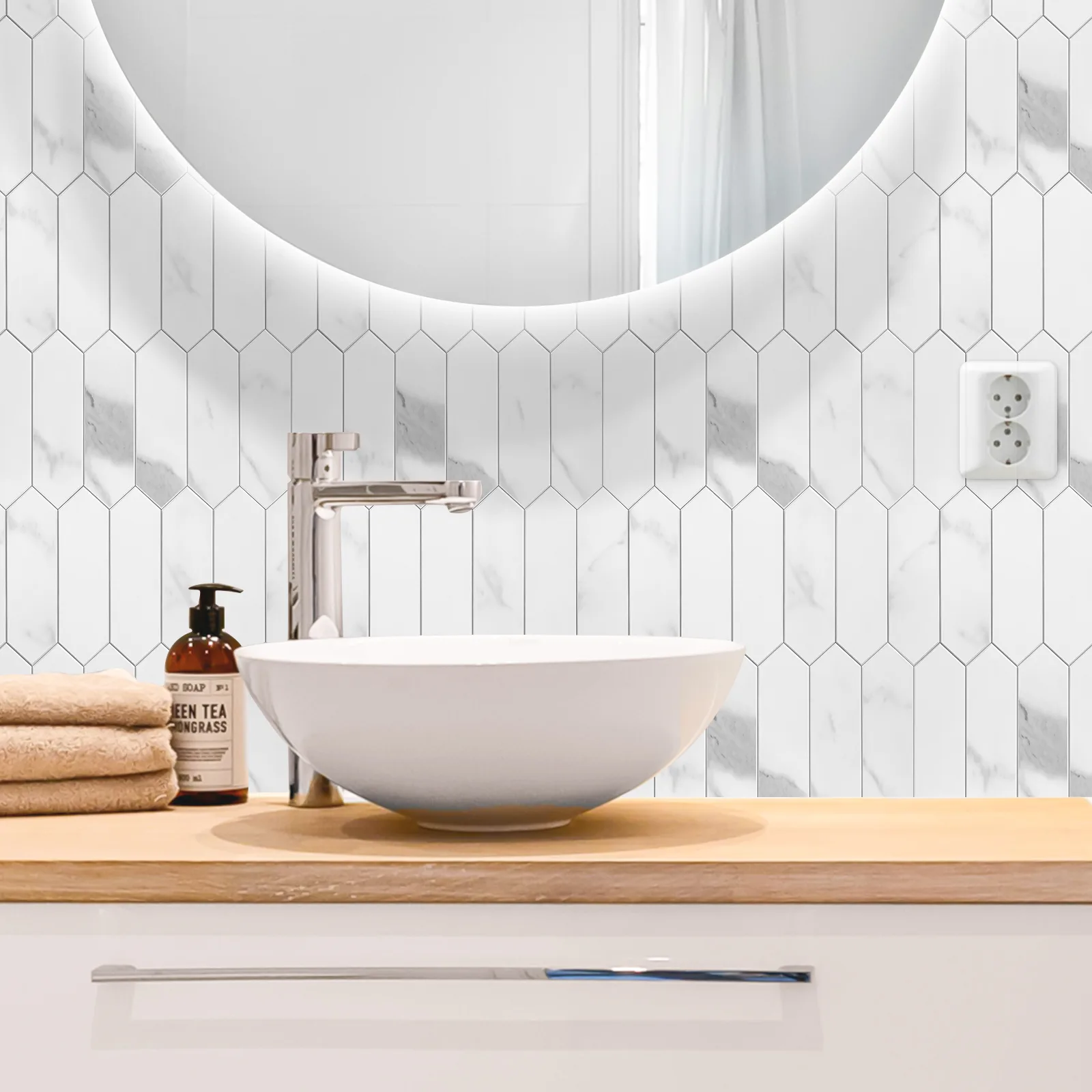 Zelfklevende steenstrip - Marble Diamond 30,5 x 30cm - Afbeelding 2