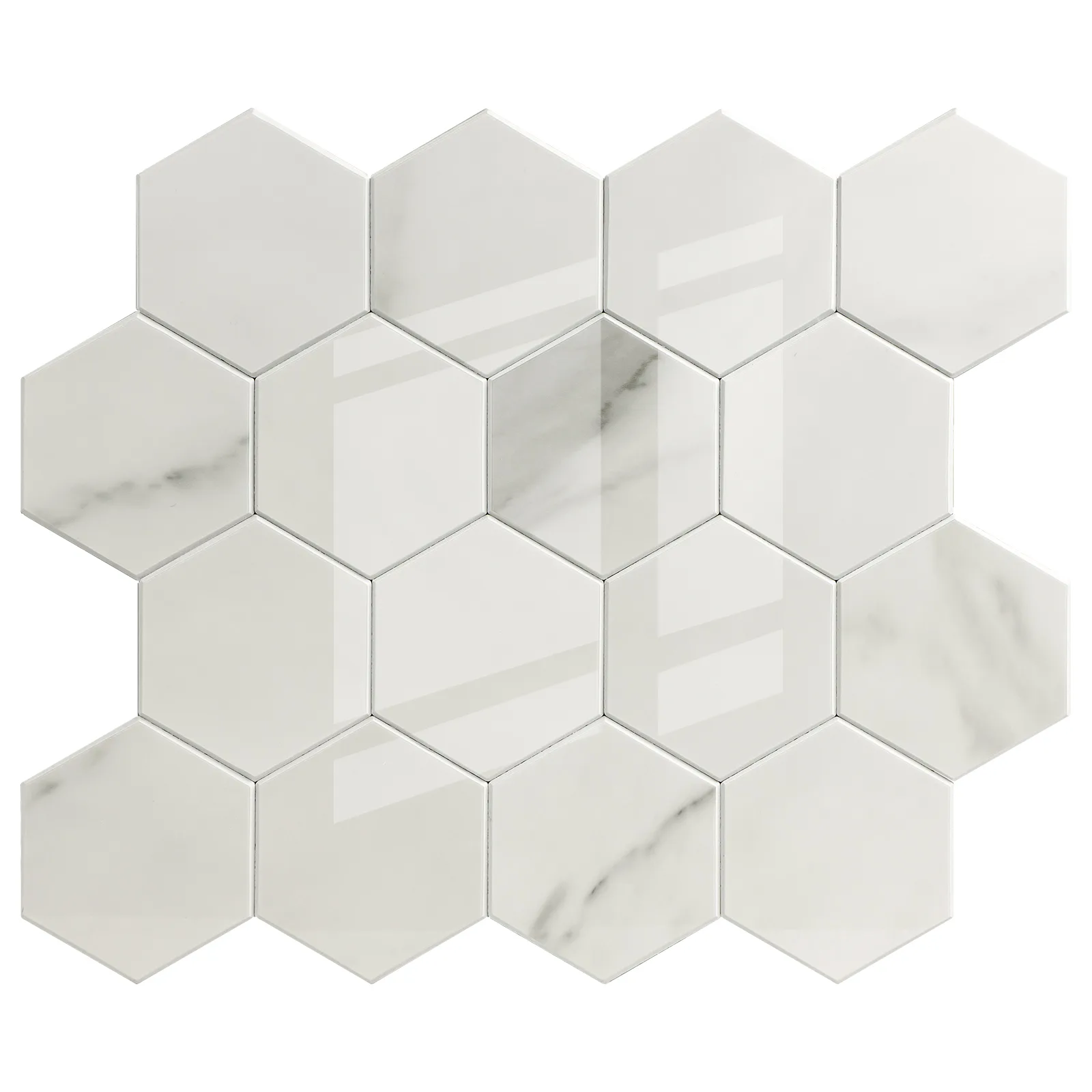 Zelfklevende steenstrip - Marble Gloss Hexa 29,2 x 25,4 cm