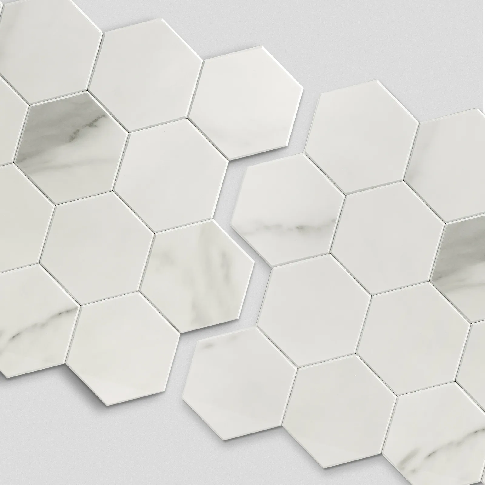 Zelfklevende steenstrip - Marble Gloss Hexa 29,2 x 25,4 cm - Afbeelding 2