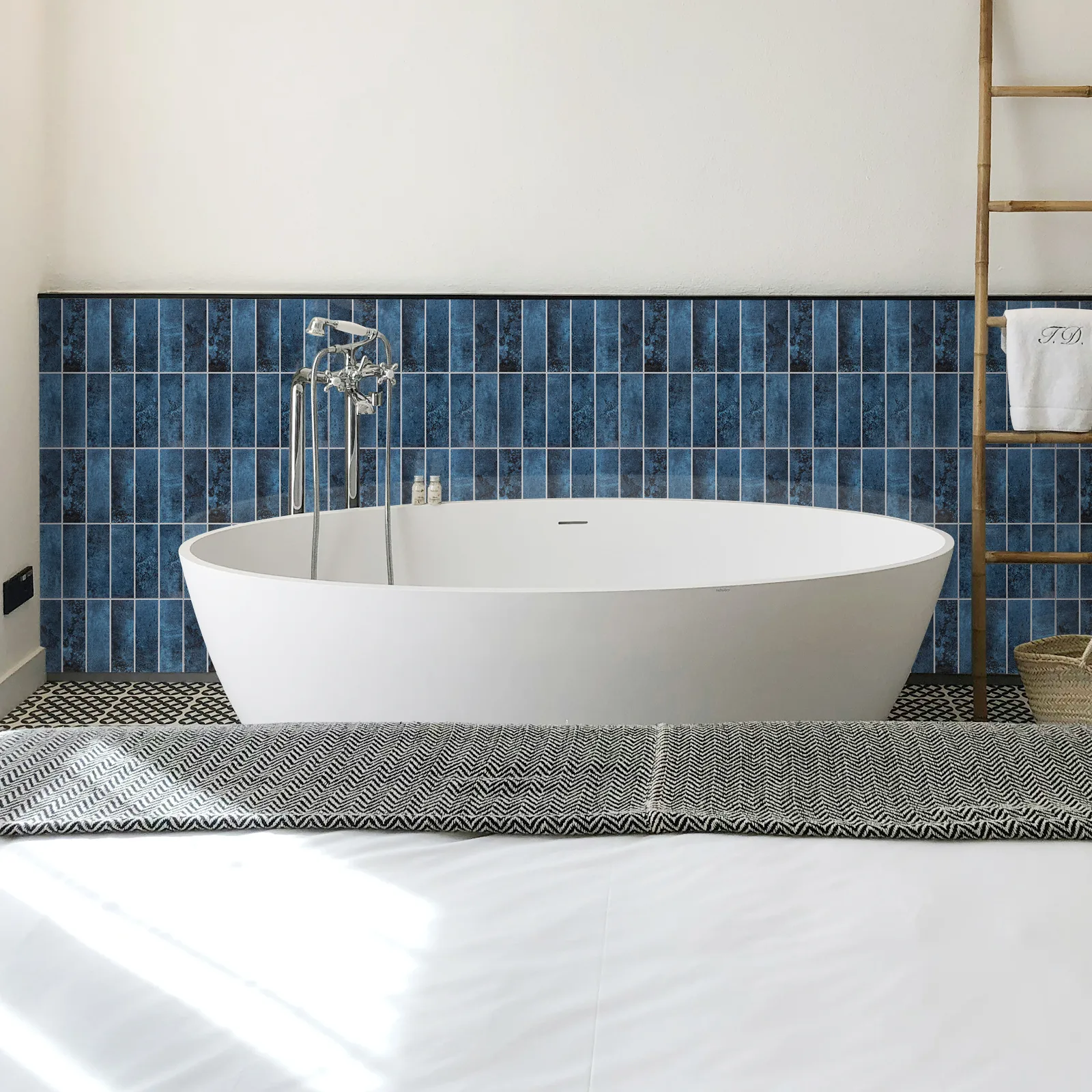 Zelfklevende steenstrip - Metro Strip Blue 29,6 x 28,8cm - Afbeelding 5