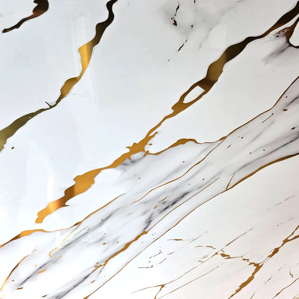 Marmer plaat - White Gold - Waterbestendig wandpaneel PVC - 280x122cm - Afbeelding 2