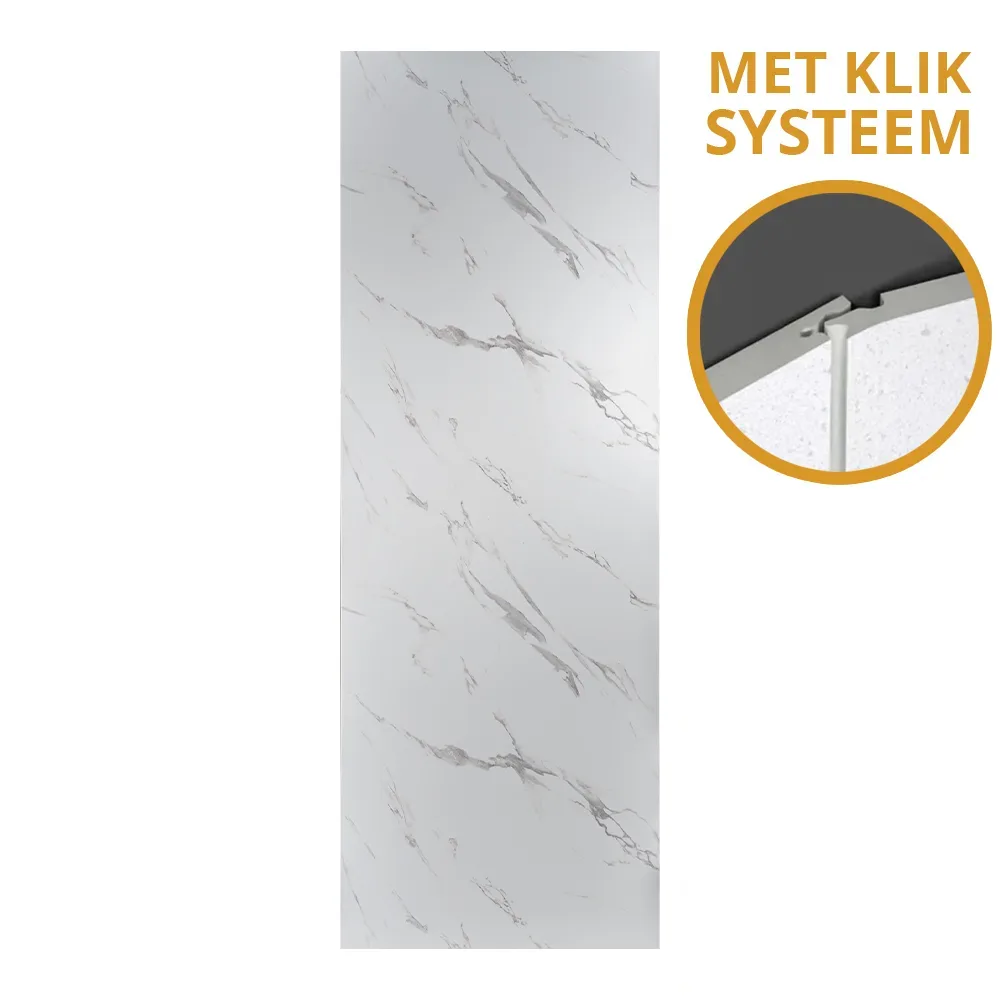SPC marmerlook wandpaneel marble white kleur met kliksysteem verticaal stuk