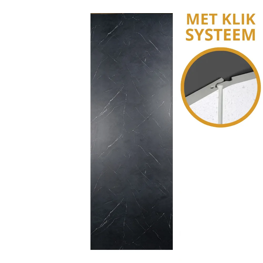 SPC klik marmerlook wandpaneel - 270x96cm - Marble Marquina W008