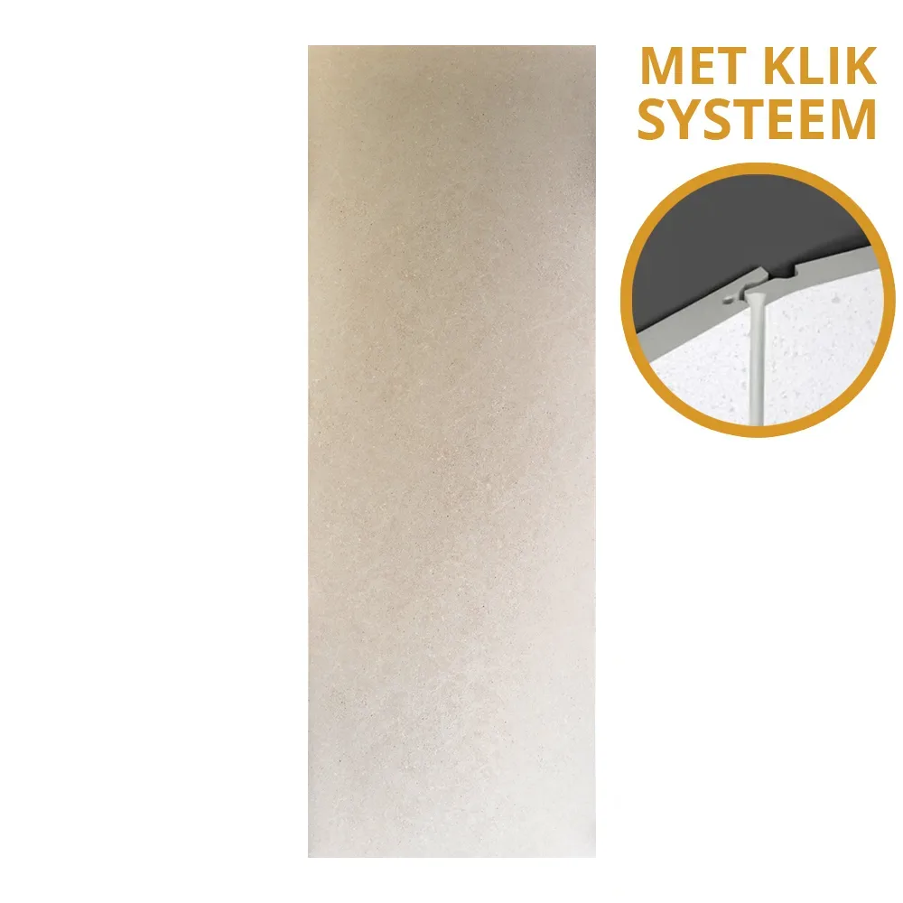 SPC betonlook wandpaneel concrete ivory kleur met kliksysteem verticaal weergegeven