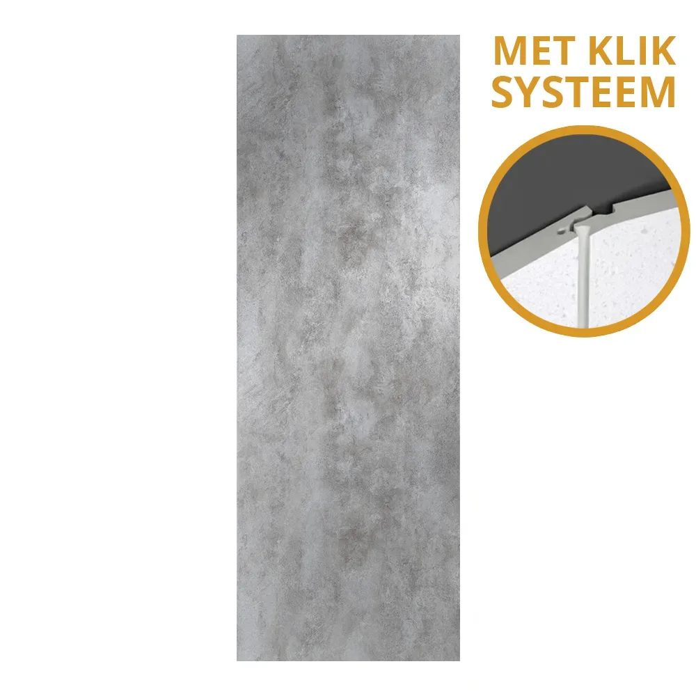 SPC betonlook wandpaneel concrete pearl kleur met kliksysteem verticaal stuk
