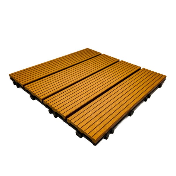 Composiet vlondertegels 30x30 cm | Kliktegels voor tuin & terras | Set van 11 stuks | Teak - Afbeelding 2
