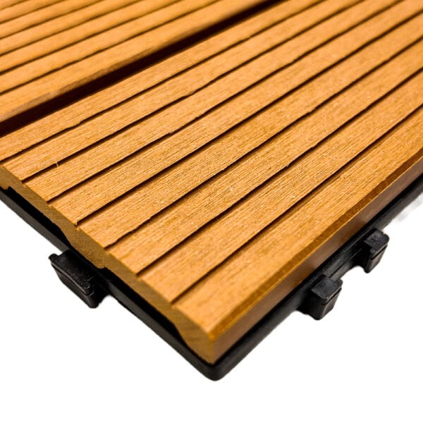 Composiet vlondertegels 30x30 cm | Kliktegels voor tuin & terras | Set van 11 stuks | Teak - Afbeelding 6