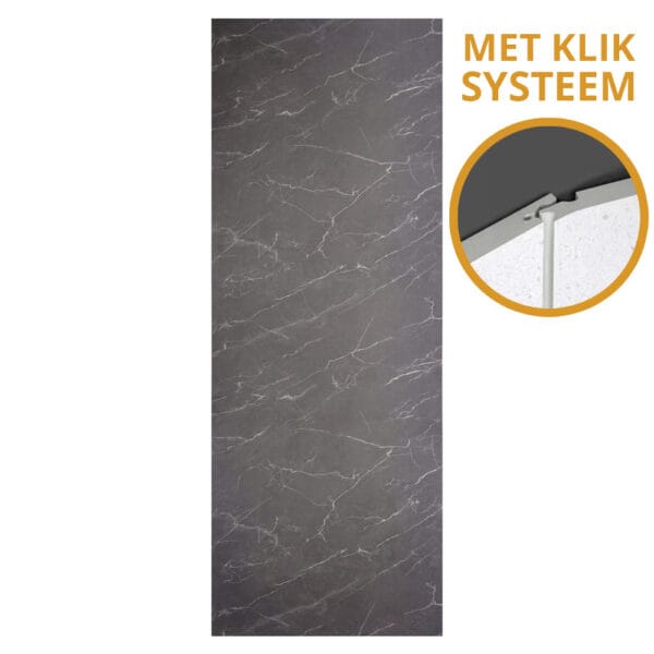 SPC Klik marmerlook wandpaneel - 270x96cm - Marble Graphite W024