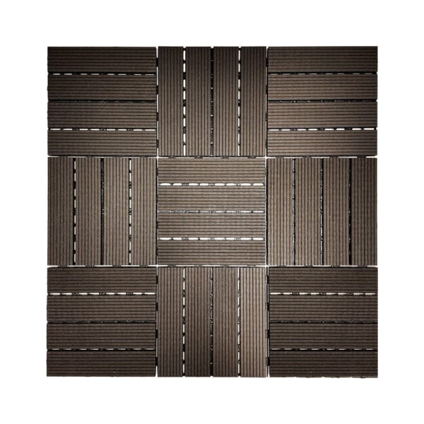 Composiet vlondertegels 30x30 cm | Kliktegels voor tuin & terras | Set van 11 stuks | Zwart - Afbeelding 8