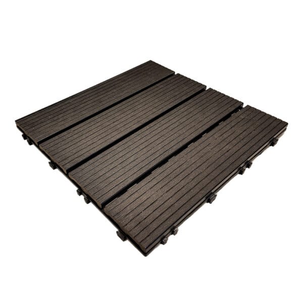Composiet vlondertegels 30x30 cm | Kliktegels voor tuin & terras | Set van 11 stuks | Zwart - Afbeelding 2