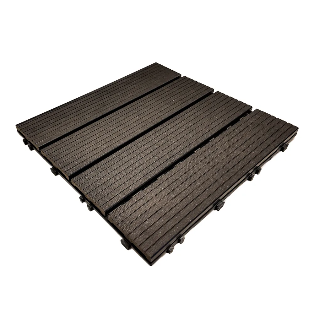 Composiet vlondertegels 30x30 cm | Kliktegels voor tuin & terras | Set van 11 stuks | Zwart - Afbeelding 2