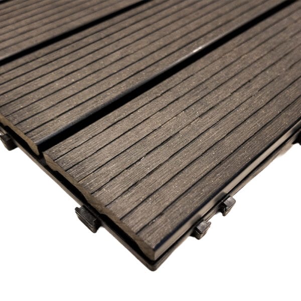Composiet vlondertegels 30x30 cm | Kliktegels voor tuin & terras | Set van 11 stuks | Zwart - Afbeelding 3