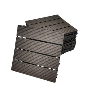 Composiet vlondertegels 30x30 cm | Kliktegels voor tuin & terras | Set van 11 stuks | Zwart