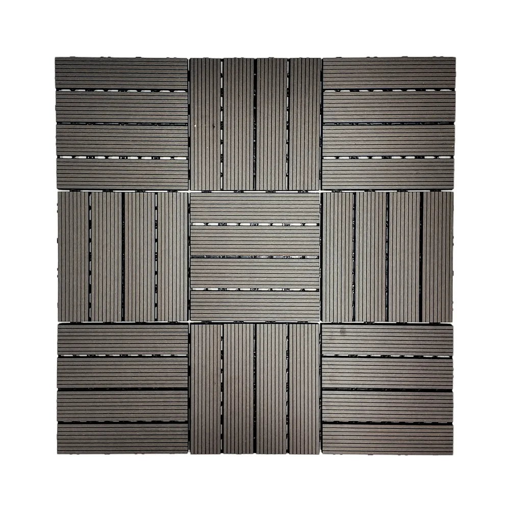 Composiet vlondertegels 30x30 cm | Kliktegels voor tuin & terras | Set van 11 stuks | Grijs - Afbeelding 8