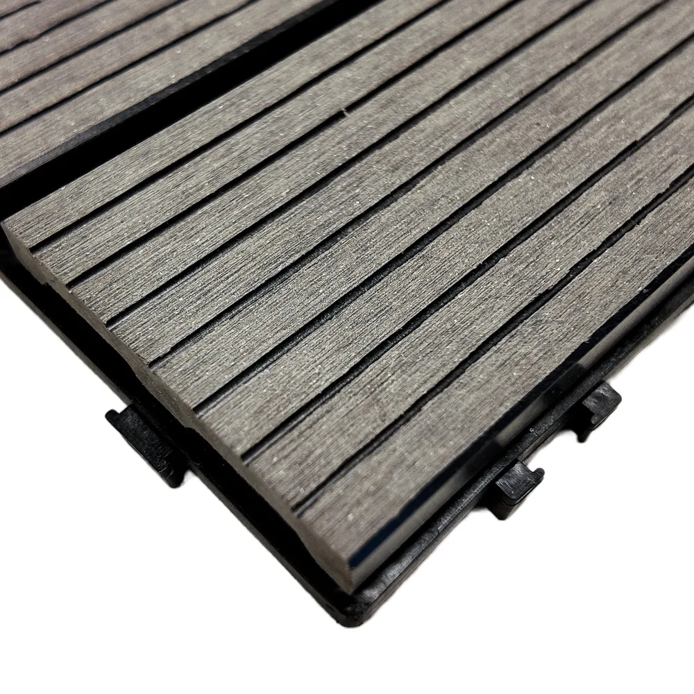 Composiet vlondertegels 30x30 cm | Kliktegels voor tuin & terras | Set van 11 stuks | Grijs - Afbeelding 4