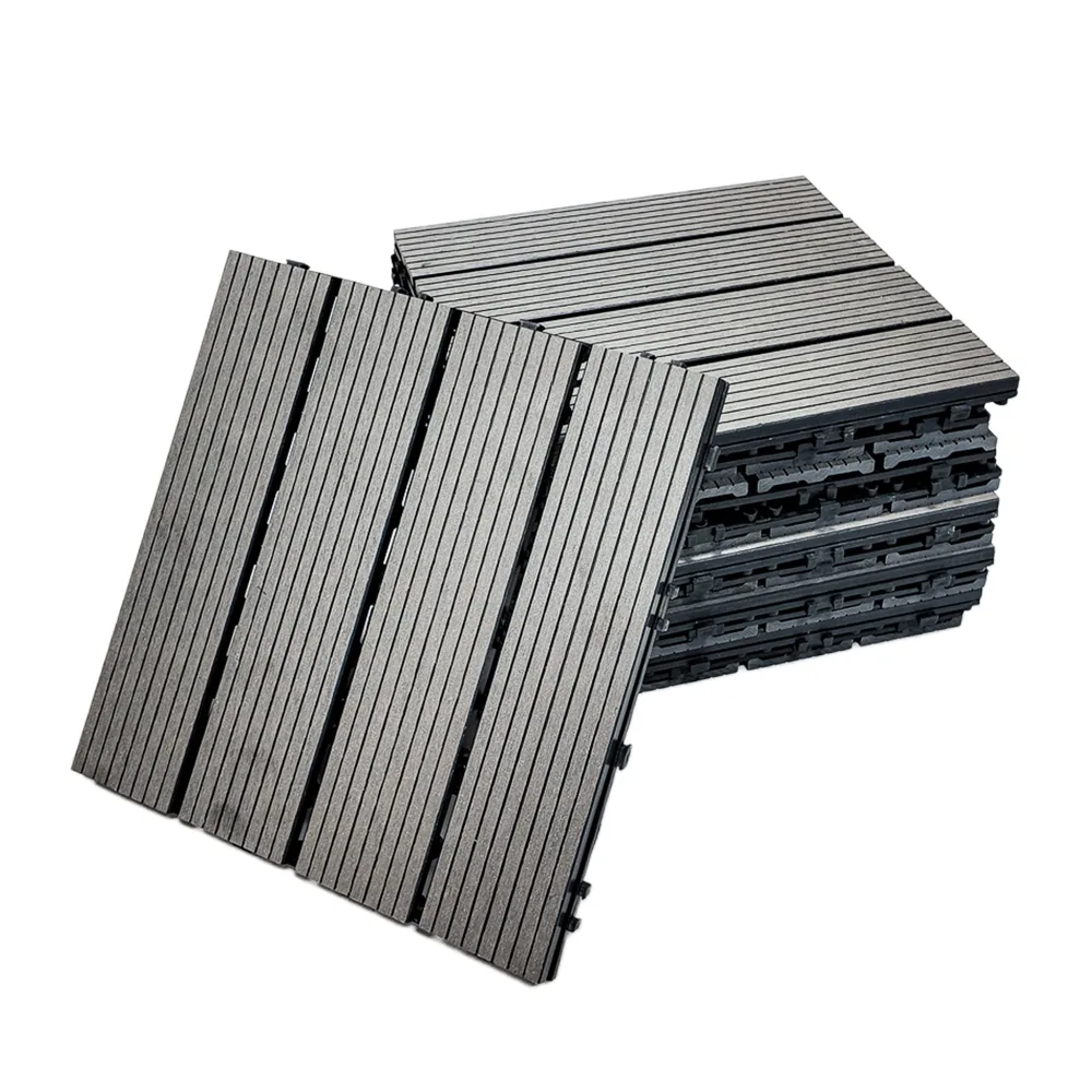 Composiet vlondertegels 30x30 cm | Kliktegels voor tuin & terras | Set van 11 stuks | Grijs