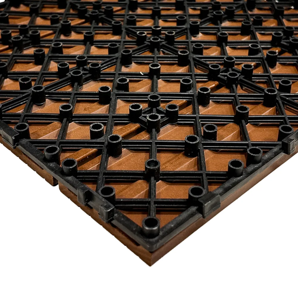 Composiet vlondertegels 30x30 cm | Kliktegels voor tuin & terras | Set van 11 stuks | Roodbruin - Afbeelding 7