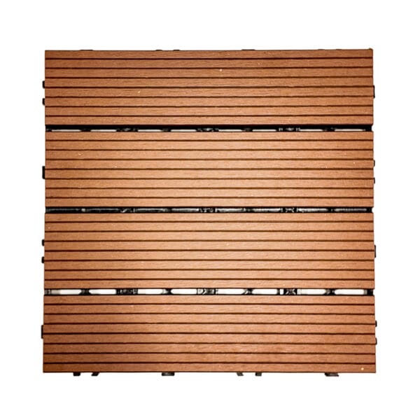 Composiet vlondertegels 30x30 cm | Kliktegels voor tuin & terras | Set van 11 stuks | Roodbruin - Afbeelding 7