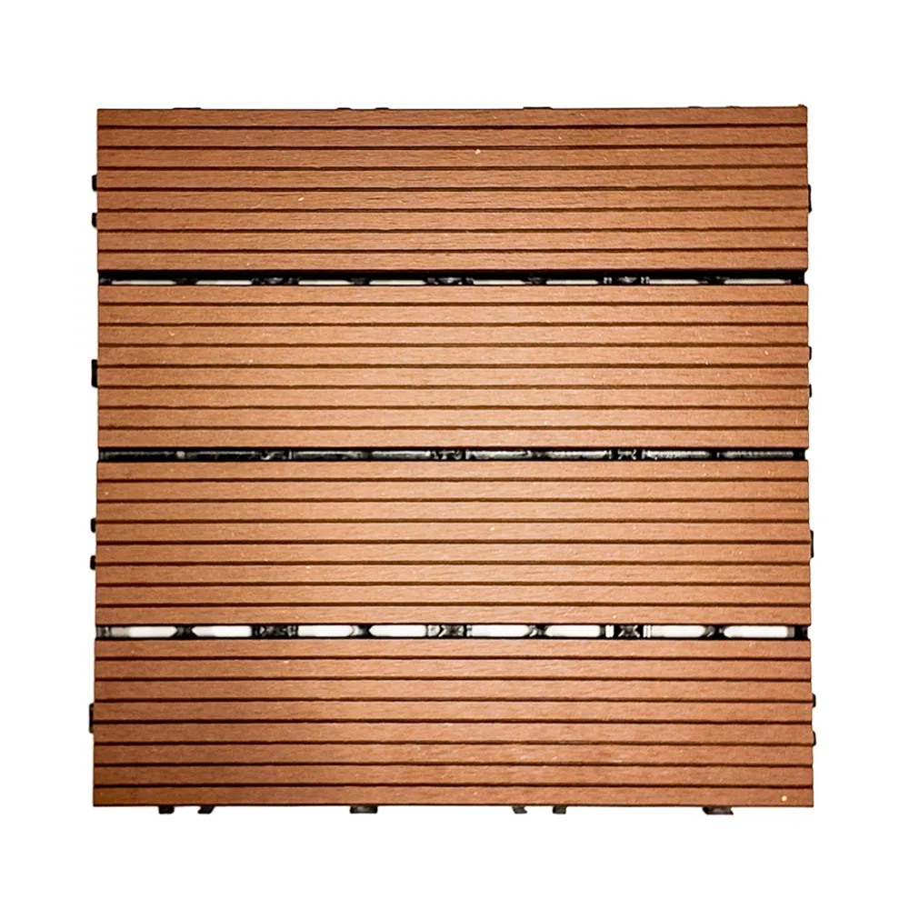 Composiet vlondertegels 30x30 cm | Kliktegels voor tuin & terras | Set van 11 stuks | Roodbruin - Afbeelding 8