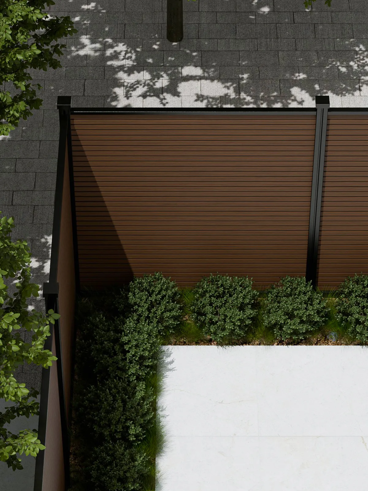 Composiet schutting Rhombus - Walnoot - Afbeelding 3