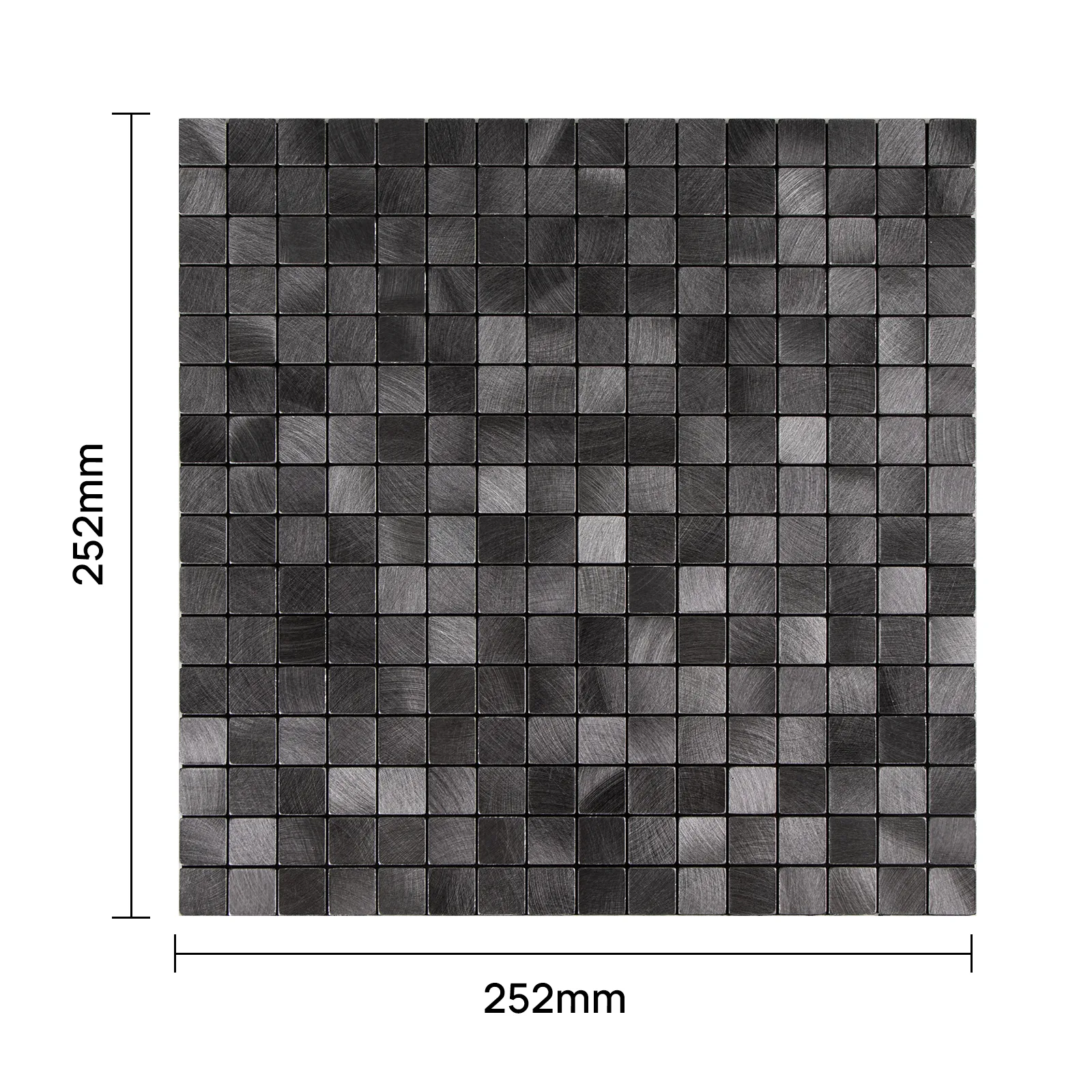 Zelfklevende steenstrip - Mini Squares Metal Gray 25,2 x 25,2 cm - Afbeelding 5