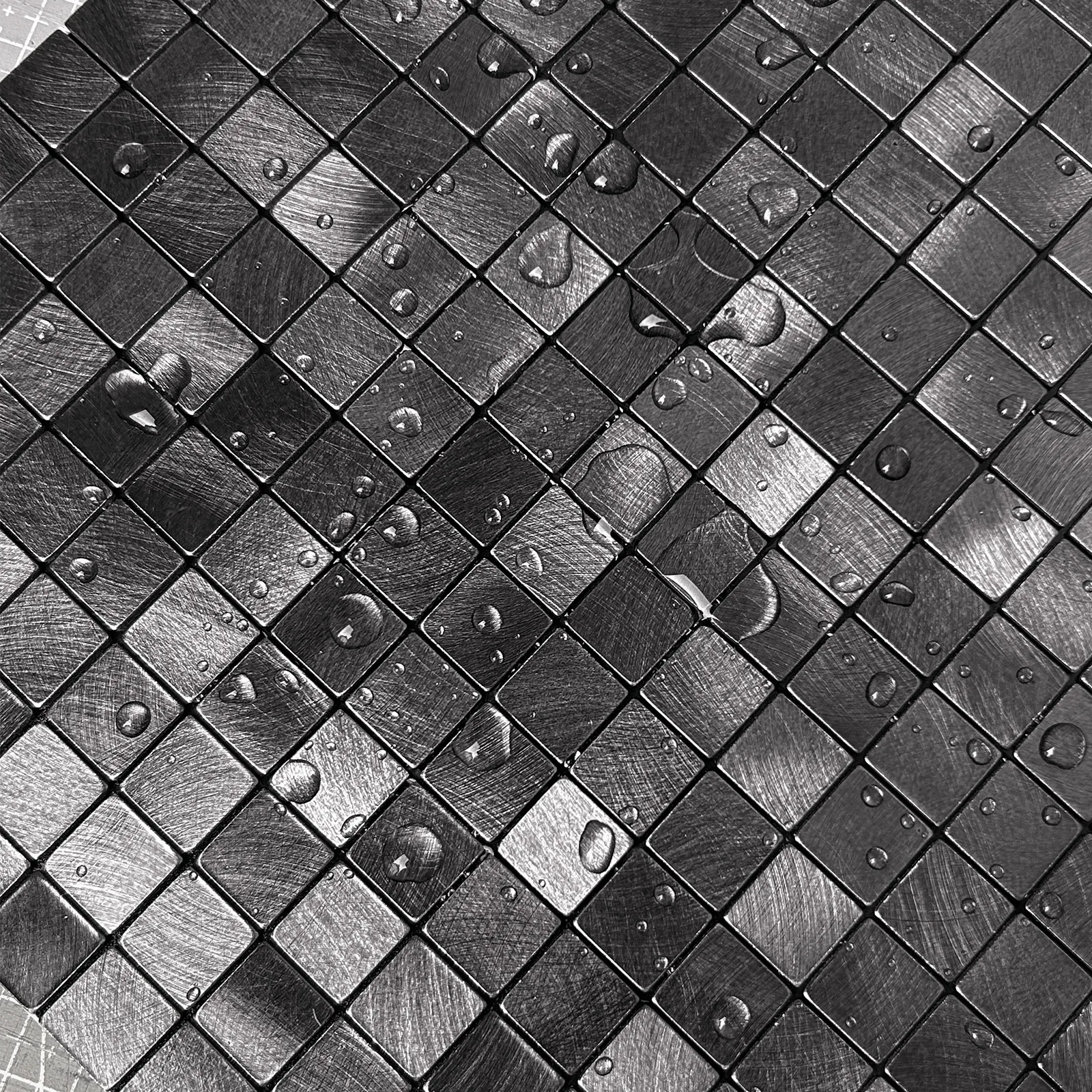 Zelfklevende steenstrip - Mini Squares Metal Gray 25,2 x 25,2 cm - Afbeelding 2