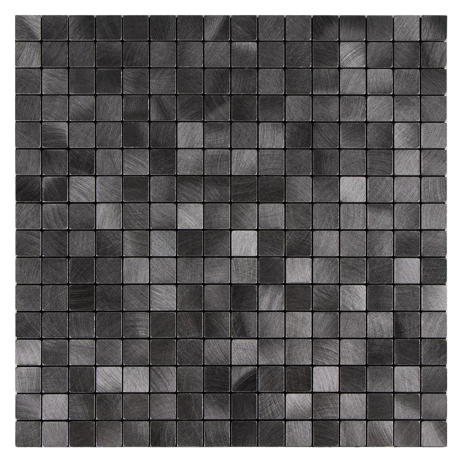 Zelfklevende steenstrip - Mini Squares Metal Gray 25,2 x 25,2 cm