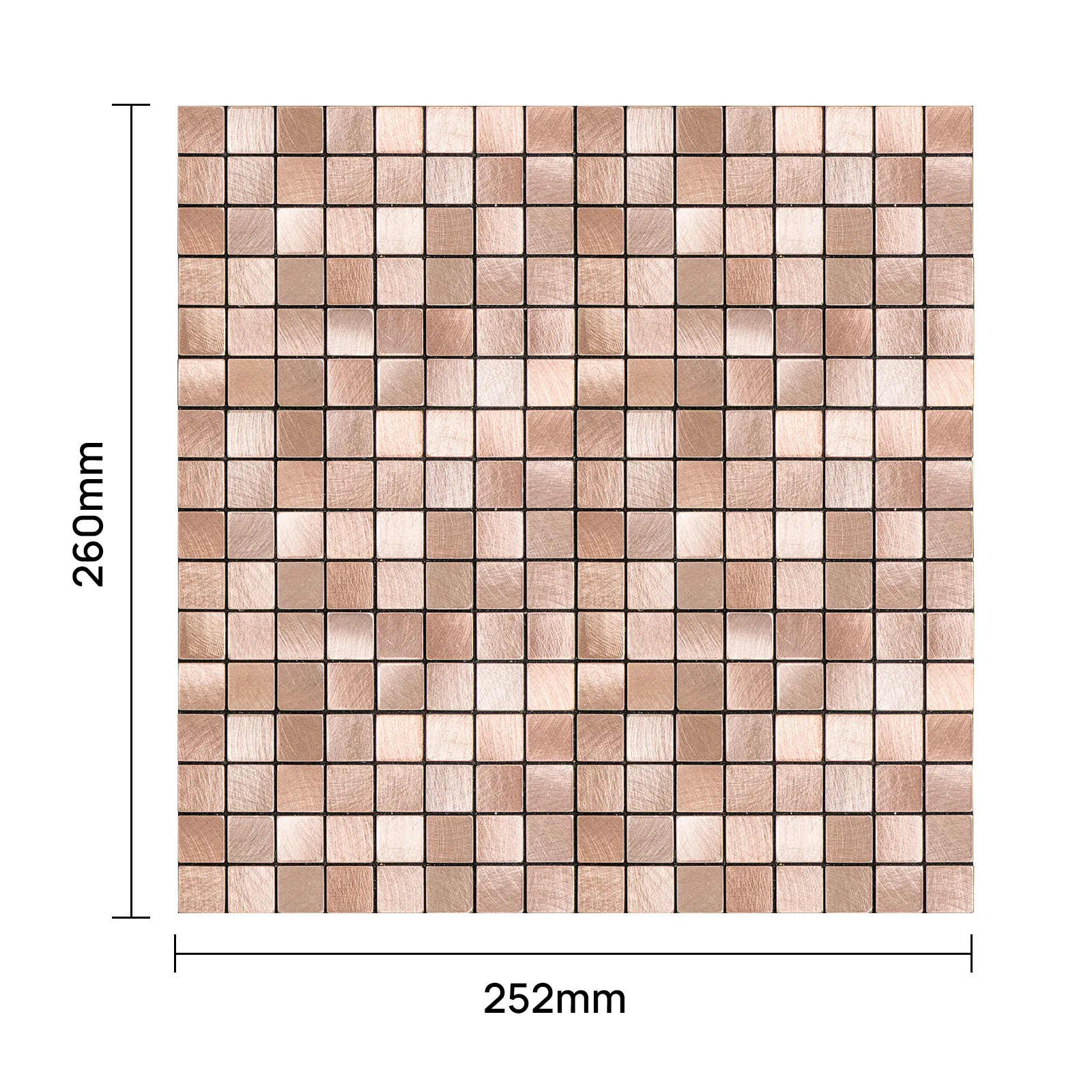 Zelfklevende steenstrip - Mini Squares Copper 25,2 x 25,2 cm - Afbeelding 4